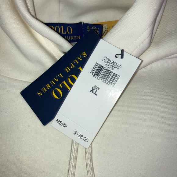 Ralph Lauren Polo Cream Mens Hoodie Size XL - Picture 3 of 9